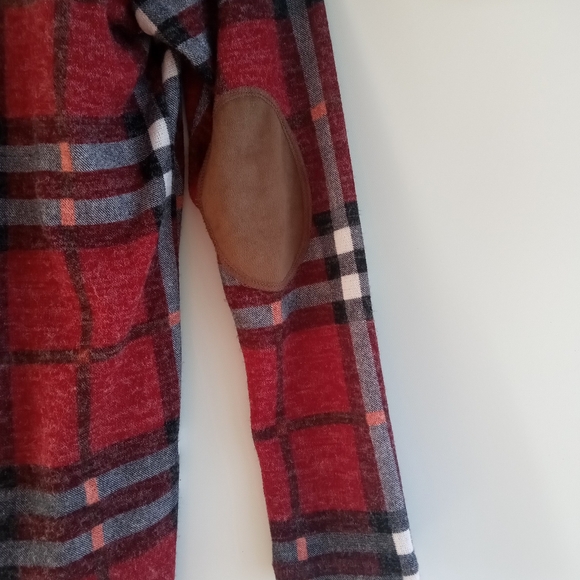 Vanilla Bay Red & Black Plaid Open Front Cardigan - Size M - Picture 10 of 10
